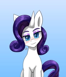 Size: 1200x1400 | Tagged: safe, artist:zachc, rarity, pony, unicorn, g4, blushing, female, gradient background, looking at you, solo