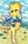 Size: 2100x3300 | Tagged: safe, artist:kamikiku, applejack, equestria girls, equestria girls series, forgotten friendship, g4, applejack's hat, beach, belly button, blushing, breasts, busty applejack, clothes, cowboy hat, female, hat, high res, peace sign, solo, standing, standing on one leg, swimsuit