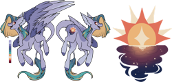 Size: 1280x616 | Tagged: safe, artist:velnyx, oc, oc only, oc:eventide aura, pony, seraph, colored wings, female, mare, multicolored wings, multiple wings, simple background, solo, transparent background, wings