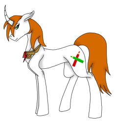 Size: 2917x3102 | Tagged: safe, artist:agdapl, oc, oc only, pony, unicorn, curved horn, element of loyalty, high res, horn, simple background, solo, transparent background, unicorn oc