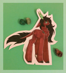 Size: 2324x2581 | Tagged: safe, artist:inspiredpixels, oc, oc only, pony, chest fluff, colored hooves, high res, horn, leonine tail, solo, traditional art