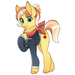 Size: 1200x1200 | Tagged: safe, artist:sugarelement, oc, oc only, oc:fruitlines, earth pony, pony, flight attendant, simple background, transparent background