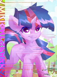 Size: 749x999 | Tagged: safe, artist:coldrivez, twilight sparkle, pony, unicorn, g4, error, glitch, solo