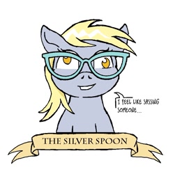 Size: 795x803 | Tagged: safe, artist:owlor, derpy hooves, pony, from the desk of mayor mare, g4, glasses, implied silver spoon, silver spoon's glasses, solo