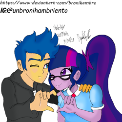 Size: 1080x1080 | Tagged: safe, artist:bronihambre, flash sentry, sci-twi, twilight sparkle, equestria girls, g4, female, male, ship:flashlight, ship:sci-flash, shipping, straight