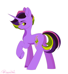 Size: 2736x3000 | Tagged: safe, artist:neonishe, oc, oc only, oc:mist diamond, pony, unicorn, high res, simple shading, solo