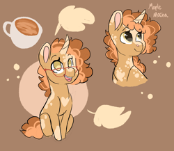 Size: 2360x2048 | Tagged: safe, artist:moccabliss, oc, oc only, oc:maple mocha, pony, unicorn, female, glasses, high res, mare, solo