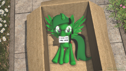 Size: 1920x1080 | Tagged: safe, artist:christian69229, oc, oc only, oc:fernando jesús, alicorn, pony, 3d, alicorn oc, box, cardboard box, glasses, horn, letter, looking at you, male, pony in a box, solo, source filmmaker, stallion, wings