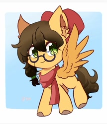 Size: 832x966 | Tagged: artist needed, safe, oc, oc only, pegasus, pony, glasses, solo