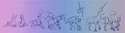 Size: 5359x1405 | Tagged: safe, artist:alumx, princess celestia, alicorn, pony, g4, gradient background, sketch