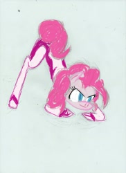 Size: 2550x3510 | Tagged: safe, artist:shardtwo, fili-second, pinkie pie, earth pony, pony, g4, bodysuit, bowing, clothes, face down ass up, high res, jack-o challenge, meme, power ponies