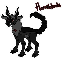 Size: 1950x1800 | Tagged: safe, artist:misskanabelle, hybrid, pony, antlers, chest fluff, male, scorpion tail, simple background, solo, transparent background