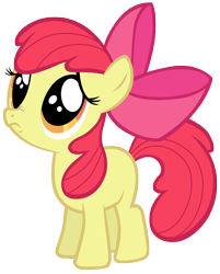 Size: 7000x8700 | Tagged: safe, artist:tardifice, apple bloom, earth pony, pony, friendship is magic, g4, season 1, absurd resolution, apple bloom's bow, bow, female, filly, hair bow, nose wrinkle, sad, simple background, solo, standing, transparent background, vector