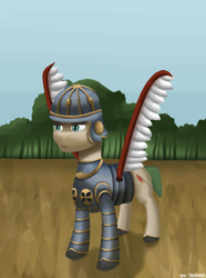 Size: 1000x1346 | Tagged: safe, artist:vezja, oc, pegasus, pony, armor, forest, helmet, poland, winged hussar
