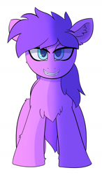 Size: 1400x2400 | Tagged: safe, artist:bw-jack, oc, oc only, oc:sary, earth pony, pony, blue eyes, chest fluff, ear fluff, female, front view, looking at you, mare, smiling, smiling at you, solo, teeth