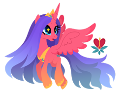 Size: 1920x1423 | Tagged: safe, artist:kabuvee, oc, oc only, alicorn, pony, alicorn oc, crown, eyelashes, female, hoof shoes, horn, jewelry, mare, open mouth, peytral, regalia, simple background, solo, spread wings, starry eyes, transparent background, wingding eyes, wings