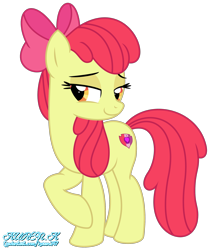 Size: 1900x2265 | Tagged: safe, artist:kuren247, apple bloom, earth pony, pony, g4, growing up is hard to do, apple bloom's bow, bow, female, hair bow, high res, lidded eyes, mare, older, older apple bloom, simple background, smiling, smirk, solo, transparent background, vector
