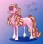 Size: 2480x2530 | Tagged: safe, artist:inisealga, sprinkle stripe, earth pony, pony, g4, abstract background, alternate design, chest fluff, coat markings, eye clipping through hair, eyebrows, eyebrows visible through hair, facial markings, female, gradient background, high res, hoof fluff, mare, pony trail, socks (coat markings), solo, unshorn fetlocks