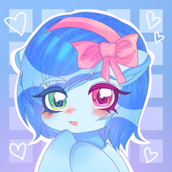 Size: 2600x2600 | Tagged: safe, oc, oc only, oc:cloud west, pegasus, pony, blushing, colored pupils, heterochromia, high res, simple background, solo