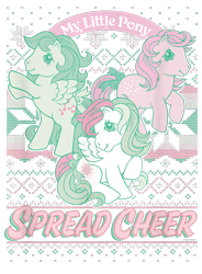 Size: 700x950 | Tagged: safe, cotton candy (g1), medley, starshine, earth pony, pegasus, pony, g1, official, alternate color palette, bipedal, christmas, cropped, design, female, holiday, mare, merchandise, shirt design, simple background, solo, text, transparent background