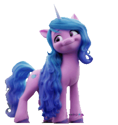Size: 757x800 | Tagged: safe, izzy moonbow, pony, unicorn, g5, my little pony: a new generation, official, animated, butt, cropped, female, gif, mare, plot, rotating, shadow, simple background, solo, spinning, transparent background, turnaround