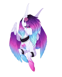 Size: 704x874 | Tagged: safe, artist:luuny-luna, oc, oc only, pegasus, pony, choker, female, mare, simple background, solo, transparent background