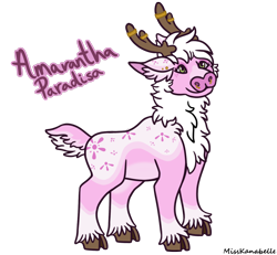 Size: 1950x1800 | Tagged: safe, artist:misskanabelle, oc, oc only, deer, reindeer, antlers, chest fluff, signature, simple background, solo, transparent background