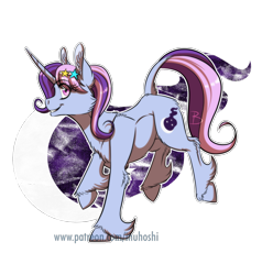 Size: 1200x1258 | Tagged: safe, artist:inuhoshi-to-darkpen, oc, oc only, oc:mirage moon, pony, unicorn, chest fluff, ear fluff, hoof fluff, horn, leonine tail, parent:starlight glimmer, parent:trixie, simple background, transparent background, unicorn oc