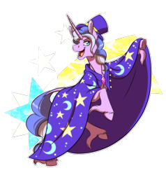 Size: 1200x1258 | Tagged: safe, artist:inuhoshi-to-darkpen, oc, oc only, oc:shooting star, pony, unicorn, chest fluff, ear fluff, hoof fluff, horn, leonine tail, magical lesbian spawn, offspring, parent:starlight glimmer, parent:trixie, simple background, transparent background, unicorn oc