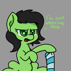 Size: 2000x2000 | Tagged: safe, artist:exoticeon, oc, oc only, oc:filly anon, earth pony, pony, clothes, female, filly, high res, socks, solo, striped socks