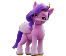 Size: 501x426 | Tagged: safe, screencap, pipp petals, pegasus, pony, g5, my little pony: a new generation, 3d, adorapipp, cute, female, folded wings, mare, simple background, smiling, solo, standing, unshorn fetlocks, white background, wings