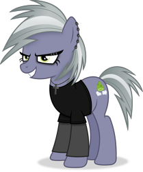Size: 4384x5233 | Tagged: safe, artist:anime-equestria, limestone pie, earth pony, pony, g4, alternate hairstyle, clothes, ear piercing, eyebrow piercing, female, jewelry, limepunk, necklace, piercing, punk, simple background, smiling, solo, transparent background, vector