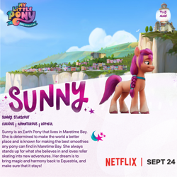 Size: 2160x2160 | Tagged: safe, sunny starscout, g5, my little pony: a new generation, official, high res, my little pony: a new generation logo, netflix logo, text