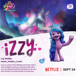 Size: 2160x2160 | Tagged: safe, izzy moonbow, g5, my little pony: a new generation, official, high res, my little pony: a new generation logo, netflix logo, text