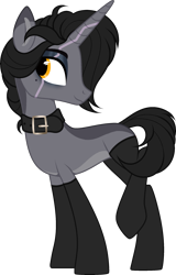 Size: 1519x2369 | Tagged: safe, artist:mourningfog, oc, oc only, pony, unicorn, clothes, collar, simple background, socks, solo, transparent background