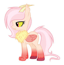 Size: 1920x1924 | Tagged: safe, artist:teal-quil, oc, oc only, oc:dusty rose, hybrid, pony, female, interspecies offspring, offspring, parent:discord, parent:fluttershy, parents:discoshy, simple background, solo, transparent background