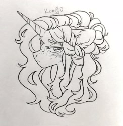 Size: 1996x2048 | Tagged: safe, artist:konejo, oc, oc only, pony, unicorn, explicit source, solo, traditional art