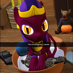 Size: 1086x1080 | Tagged: safe, artist:backmaker, the sphinx, cat, sphinx, g4, 3d, behaving like a cat, egyptian pony, kitty sphinx, source filmmaker