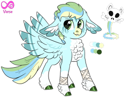 Size: 2131x1675 | Tagged: safe, artist:moccabliss, oc, oc only, oc:rapid rainboom, hybrid, magical lesbian spawn, magical threesome spawn, offspring, parent:captain celaeno, parent:rainbow dash, parent:vapor trail, simple background, solo, transgender, transparent background