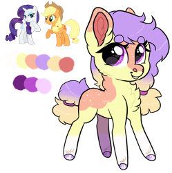 Size: 1370x1376 | Tagged: safe, artist:moccabliss, applejack, rarity, oc, earth pony, pony, g4, female, filly, magical lesbian spawn, offspring, parent:applejack, parent:rarity, parents:rarijack, simple background, transparent background