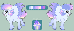 Size: 2100x900 | Tagged: safe, artist:loryska, oc, oc only, oc:ipomoea (loryska), pegasus, pony, ask, cloven hooves, female, filly, magical lesbian spawn, offspring, parent:trixie, parent:twilight sparkle, parents:twixie, reference sheet, solo, unshorn fetlocks