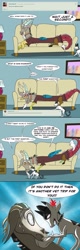 Size: 1349x4225 | Tagged: safe, artist:diamond06mlp, draconequus, angry, ask, bust, comic, couch, dialogue, indoors, male