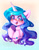 Size: 1000x1269 | Tagged: safe, artist:chaosangeldesu, izzy moonbow, pony, unicorn, g5, blushing, bracelet, bust, cute, female, gradient background, heart, heart eyes, horn, izzybetes, jewelry, looking at you, mare, open mouth, open smile, portrait, smiling, smiling at you, solo, unshorn fetlocks, wingding eyes