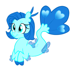 Size: 886x833 | Tagged: safe, artist:songheartva, oc, oc only, earth pony, pony, seapony (g4), blue eyes, blue mane, blue tail, dorsal fin, female, fins, fish tail, flowing tail, simple background, smiling, solo, tail, transparent background