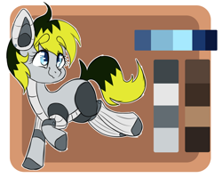 Size: 5000x3992 | Tagged: safe, artist:nomipolitan, oc, oc only, oc:clio, android, earth pony, pony, robot, robot pony, female, leaping, mare, reference sheet, smiling, solo