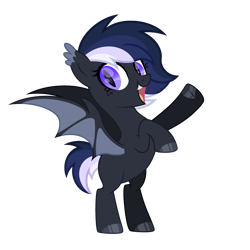 Size: 2800x2800 | Tagged: safe, artist:ponkus, oc, oc only, oc:melun heart, bat pony, pony, bipedal, cute, female, high res, mare, palette swap, simple background, solo, transparent background
