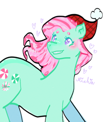 Size: 890x1000 | Tagged: safe, artist:michinart, minty, earth pony, pony, g3, braces, eyes open, female, mare, simple background, solo, white background