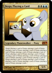 Size: 400x560 | Tagged: safe, artist:cinder vel, edit, derpy hooves, pegasus, pony, g4, card, ccg, droste effect, magic the gathering, recursion, solo, trading card, trading card edit
