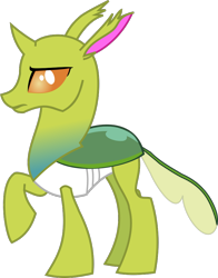 Size: 736x939 | Tagged: safe, artist:mariofan345, oc, oc only, oc:slime wing, changedling, changeling, changedling oc, changeling oc, male, simple background, solo, transparent background, vector
