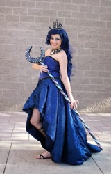Size: 613x960 | Tagged: safe, artist:sarahndipity cosplay, princess luna, human, g4, bare shoulders, clothes, cosplay, costume, irl, irl human, photo, sleeveless, strapless